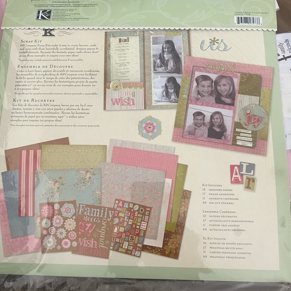 NWT 12x12 Scrapbook Album and Scrap Kit - Picture 4 of 5